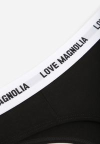 Born2be - Czarne Majtki Typu Stringi z Bawełną i Napisami Veza. Kolor: czarny. Materiał: bawełna. Wzór: napisy #2