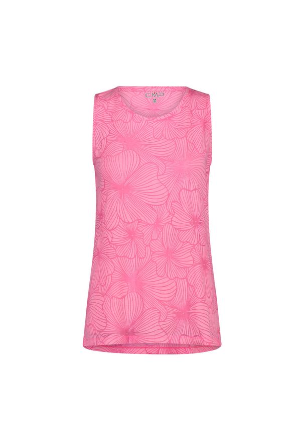 Damski tank top w kwiaty CMP. Kolor: różowy. Długość rękawa: bez rękawów. Wzór: kwiaty. Sport: turystyka piesza