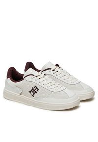 TOMMY HILFIGER - Tommy Hilfiger Sneakersy Heritage Sneaker Perf FW0FW08380 Biały. Kolor: biały. Materiał: skóra, zamsz #2