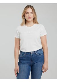 Big-Star - Koszulka damska z logo BIG STAR z kolekcji Authentic biała Della 100. Kolor: biały. Materiał: dzianina, poliester, materiał. Wzór: aplikacja. Styl: klasyczny #3