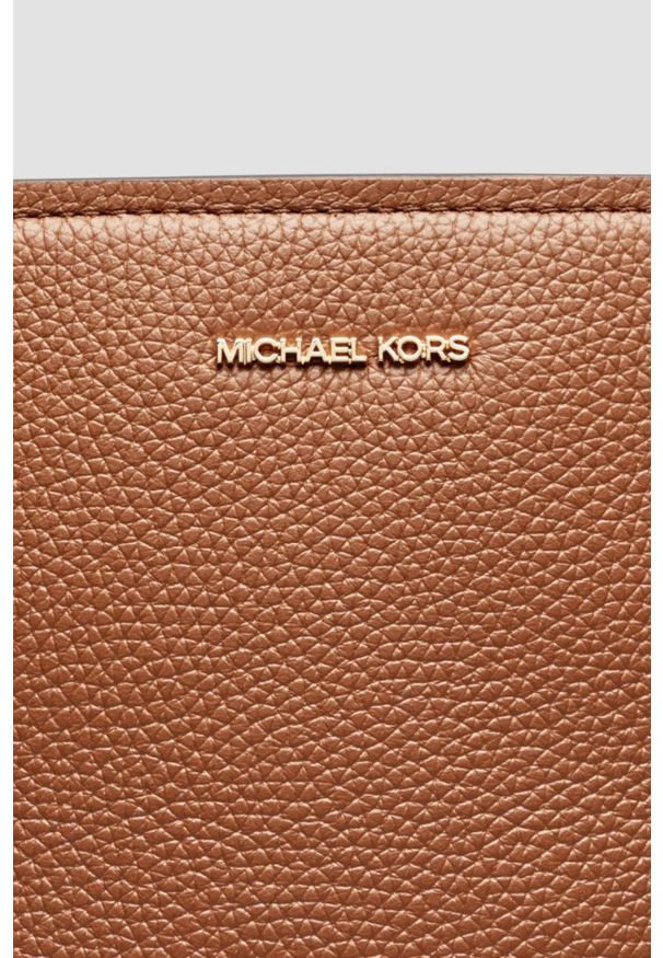 Michael Kors - MICHAEL KORS Brązowa shopperka skórzana. Kolor: brązowy. Materiał: skórzane. Styl: elegancki, klasyczny, casual