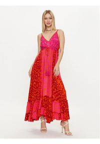 LOLA CASADEMUNT Sukienka letnia LS2416047 Różowy Relaxed Fit. Kolor: różowy. Materiał: wiskoza. Sezon: lato