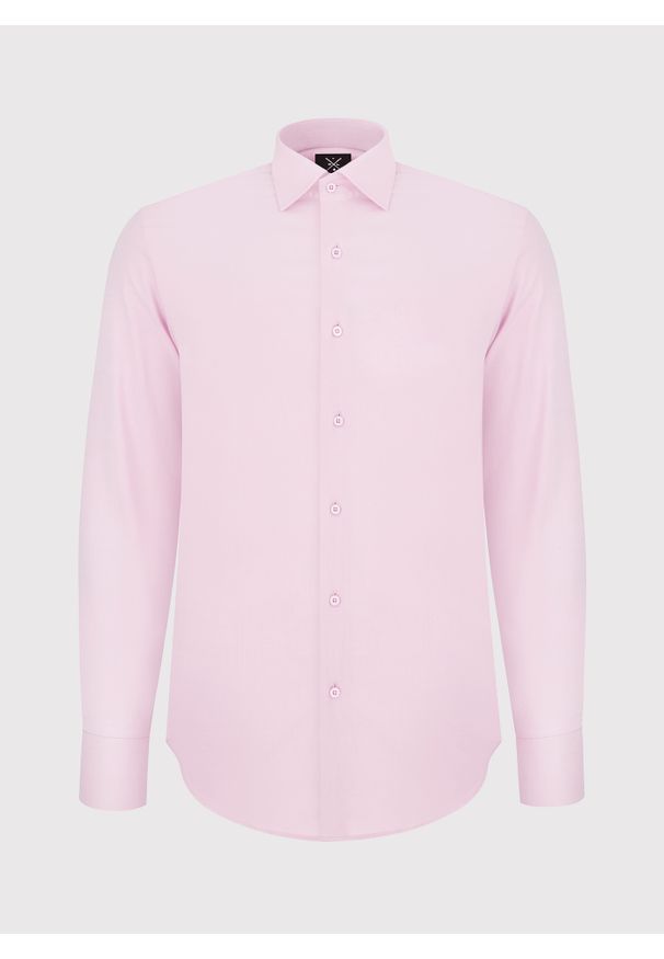 Pako Lorente - PAKO LORENTE – Koszula męska z długim rękawem w kolorze różowym. Typ kołnierza: kołnierzyk włoski. Kolor: różowy. Materiał: bawełna. Długość rękawa: długi rękaw. Długość: długie. Wzór: gładki. Styl: elegancki