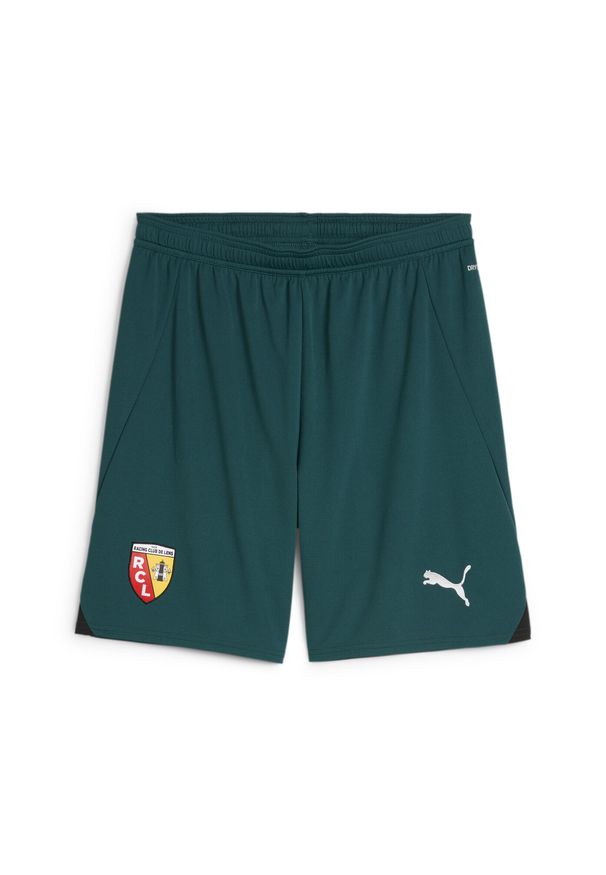 Puma - Szorty meczowe RC Lens 2024/25. Kolor: biały, wielokolorowy, zielony. Sport: piłka nożna