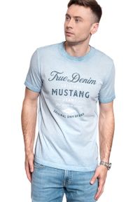 Mustang - MUSTANG Alex C Print FADED DENIM 1008961 5124. Kolor: niebieski. Materiał: denim. Wzór: nadruk #4