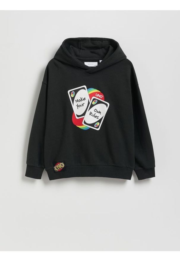 Reserved - Bawełniana bluza UNO - czarny. Kolor: czarny. Materiał: bawełna