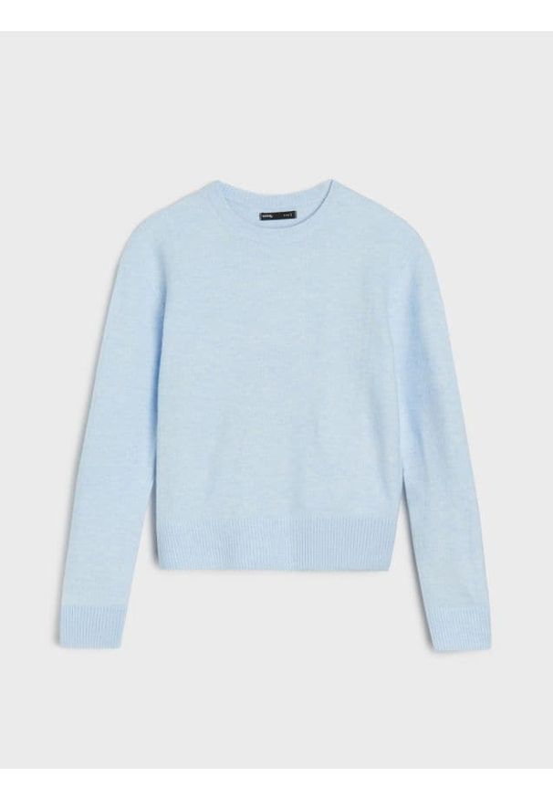 Sinsay - Klasyczny sweter z domieszką wełny - niebieski. Kolor: niebieski. Materiał: wełna. Styl: klasyczny
