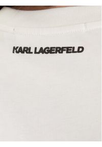 Karl Lagerfeld - KARL LAGERFELD T-Shirt A1W17126 Écru Regular Fit. Typ kołnierza: dekolt w karo. Materiał: bawełna #5