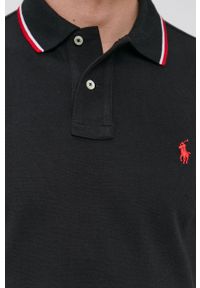Polo Ralph Lauren Polo 710842621001 męski kolor czarny gładki. Okazja: na co dzień. Typ kołnierza: polo. Kolor: czarny. Materiał: dzianina. Długość: krótkie. Wzór: gładki. Styl: casual #2