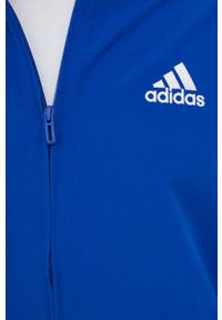 adidas Performance dres sportowy. Kolor: niebieski. Materiał: dresówka. Sport: fitness #8