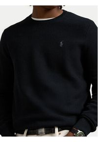 Polo Ralph Lauren Sweter 710918163508 Czarny Regular Fit. Typ kołnierza: polo. Kolor: czarny. Materiał: bawełna #6