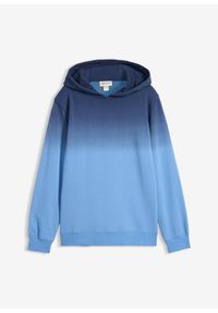 bonprix - Bluza z kapturem, w cieniowanym kolorze. Typ kołnierza: kaptur. Kolor: niebieski #1