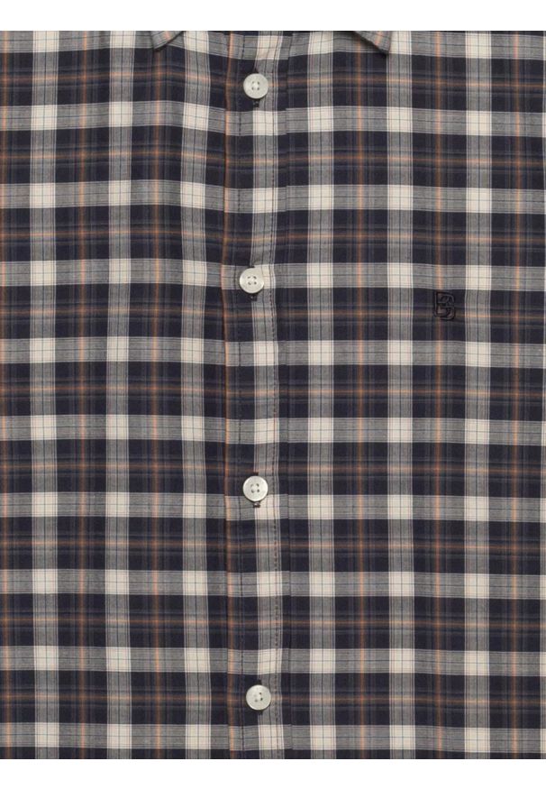 Big-Star - Koszula męska bawełniana w kratę czarna Gibbineros 906. Okazja: na co dzień. Kolor: czarny. Materiał: bawełna. Wzór: haft, kratka, gładki. Styl: klasyczny, casual