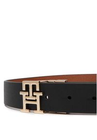 TOMMY HILFIGER - Tommy Hilfiger Pasek Th Logo Rev 3.0 Pebble AW0AW18691 Czarny. Kolor: czarny. Materiał: skóra #3