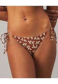 Tory Burch - TORY BURCH - Brązowy wiązany dół od bikini. Kolor: brązowy. Materiał: materiał