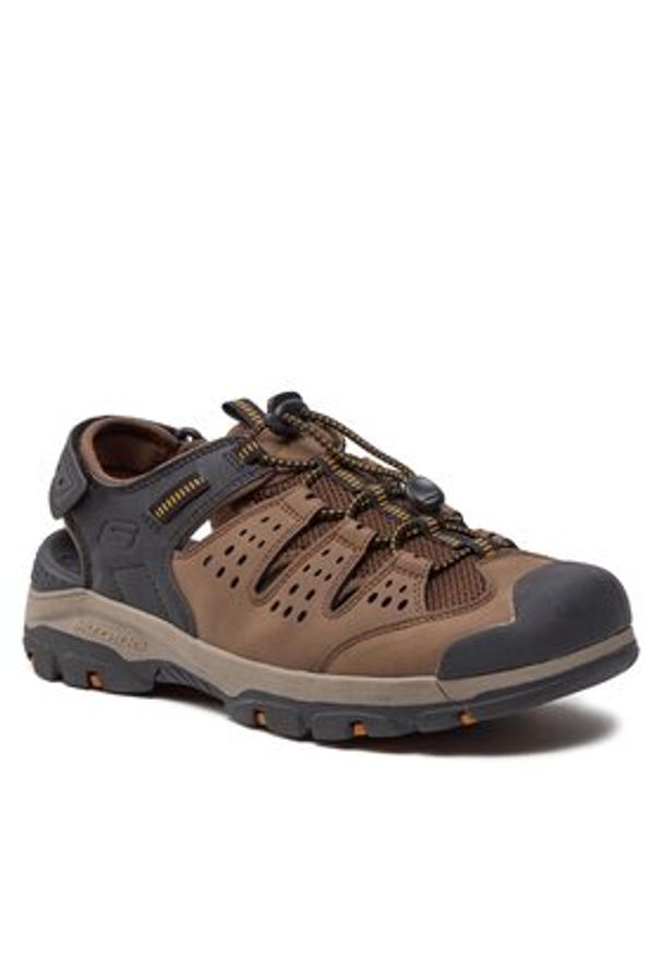 skechers - Skechers Sandały Tresmen-Menard 205113/BRBK Brązowy. Kolor: brązowy. Materiał: skóra