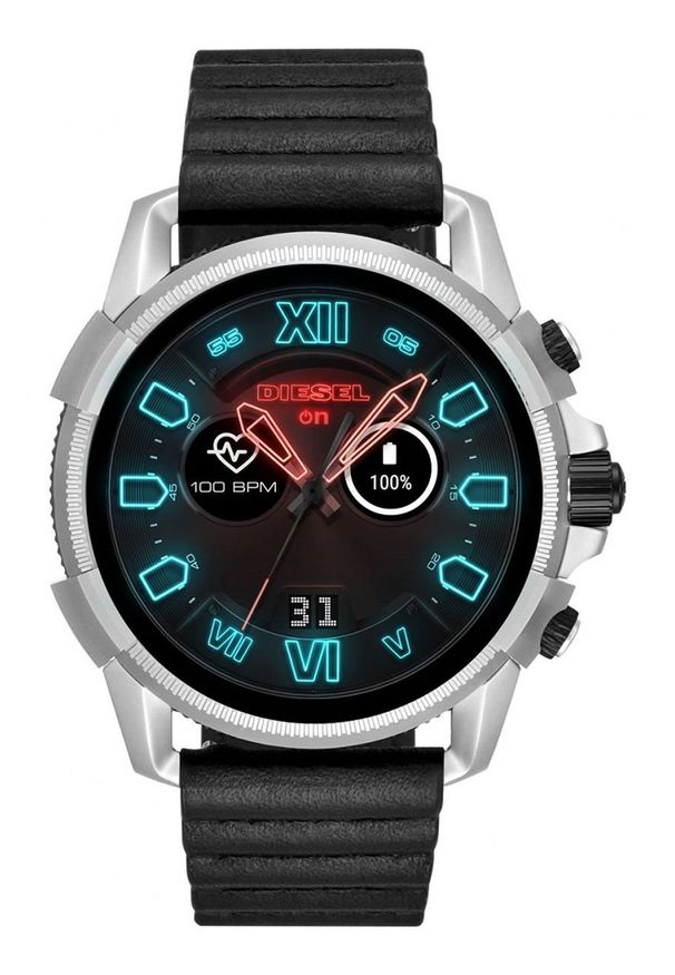 Diesel - Smartwatch DZT2008. Rodzaj zegarka: smartwatch. Kolor: czarny. Materiał: skóra, materiał