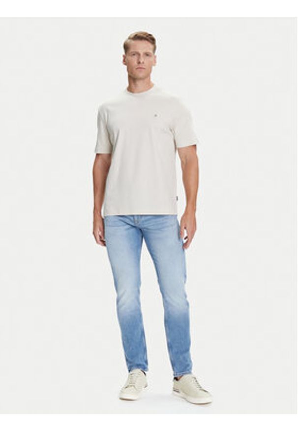 BOSS T-Shirt C-Taut 01 50520298 Beżowy Regular Fit. Kolor: beżowy. Materiał: bawełna