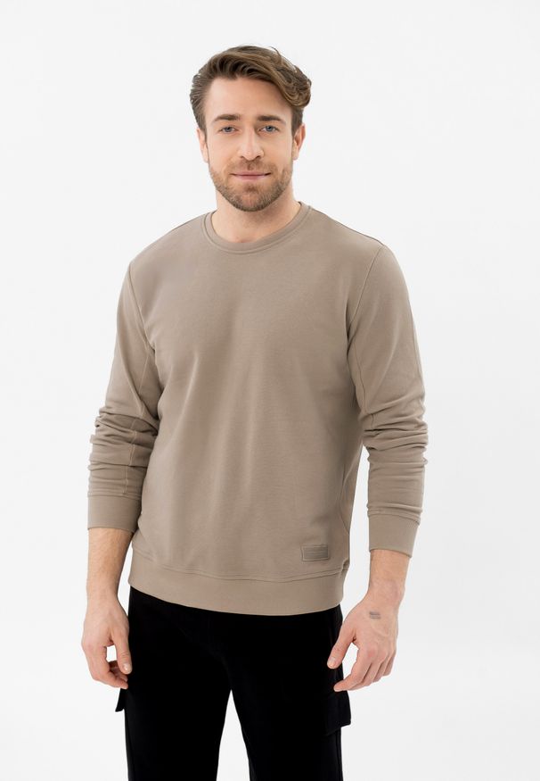 Volcano - Bluza ze strukturą B-BARRY. Okazja: na co dzień. Materiał: dzianina, materiał, dresówka, bawełna, skóra, wiskoza. Styl: casual, klasyczny