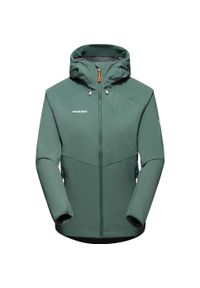 Kurtka trekkingowa damska Mammut Ultimate Comfort. Typ kołnierza: kaptur. Kolor: zielony. Materiał: syntetyk. Sport: turystyka piesza