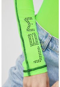 LABELLAMAFIA - LaBellaMafia body kolor zielony. Kolor: zielony. Długość rękawa: długi rękaw. Wzór: nadruk #5
