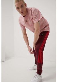 adidas Performance spodnie męskie kolor bordowy z aplikacją. Kolor: czerwony. Materiał: bawełna. Wzór: aplikacja #4