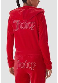 Juicy Couture - JUICY COUTURE Czerwona bluza damska Madison Outline, Rozmiar XS. Okazja: na co dzień. Kolor: czerwony. Materiał: materiał. Styl: casual #2