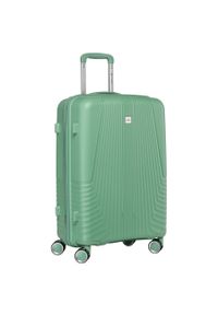 Duża walizka podróżna w zielonym kolorze z wodoodporną skorupą Peterson PTN PP-09-W. Kolor: zielony #1