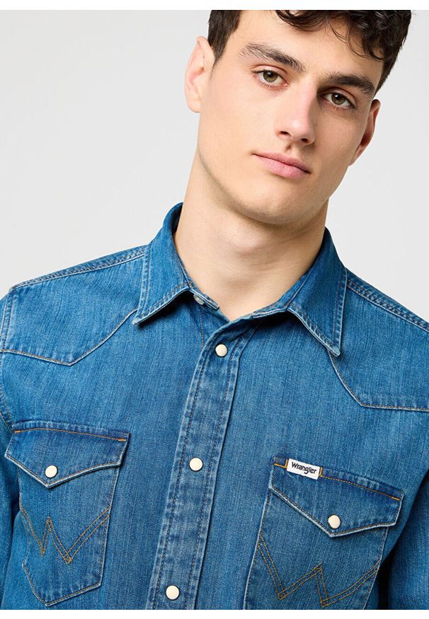 Wrangler - MESKA KOSZULA WRANGLER WESTERN SHIRT OLIVE BREEZE 112371572