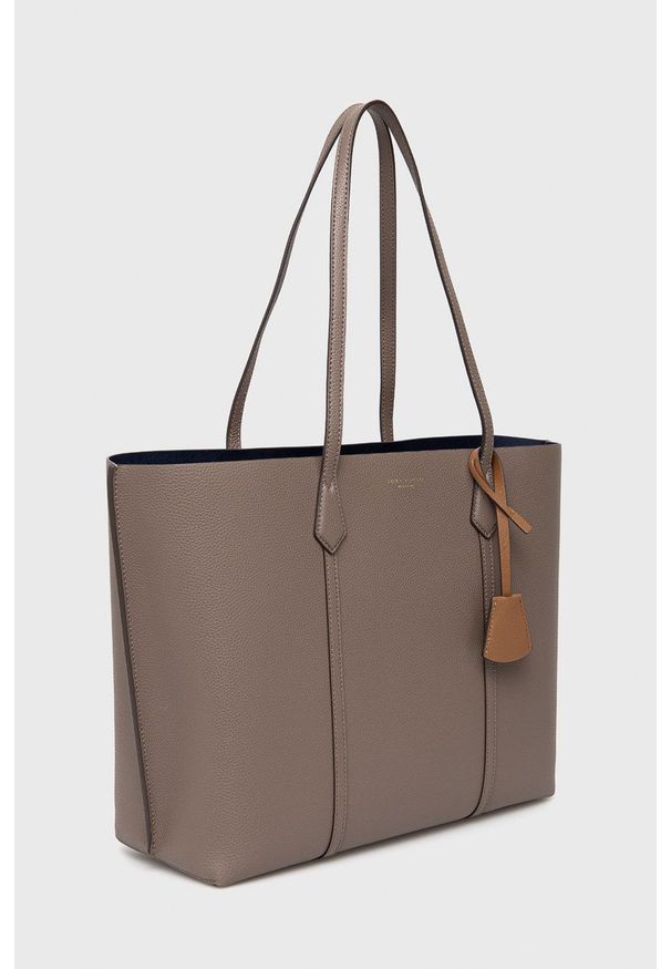 Tory Burch torebka skórzana kolor brązowy. Kolor: brązowy. Materiał: skórzane. Rodzaj torebki: na ramię