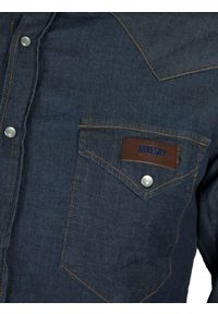 Takeshy Kurosawa Koszula "Rodeo" | 82934 | Rodeo | Mężczyzna | Granatowy. Okazja: na co dzień. Kolor: niebieski. Materiał: bawełna, elastan. Wzór: aplikacja. Styl: casual #9