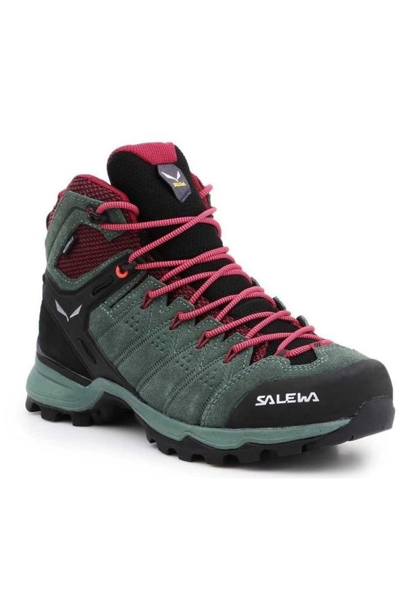 Buty Salewa Ws Alp Mate Mid Wp W 61385-5085 zielone. Kolor: zielony. Materiał: zamsz, materiał, guma. Sport: turystyka piesza, wspinaczka
