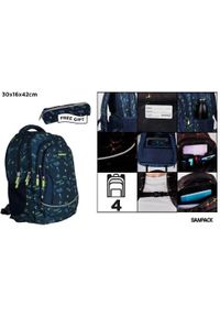 NoName - Plecak czterokomorowy 30x16x42cm + piórnik EDUKAMP #1