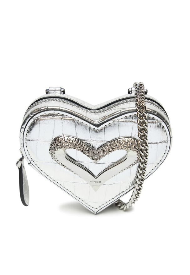 Pinko - PINKO Bilonówka Heart Pills Holder . AI 24-25 PCPL 103835 A1W5 Srebrny. Kolor: srebrny. Materiał: skóra