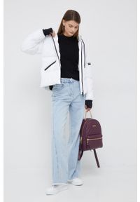 Calvin Klein Jeans sweter z domieszką wełny damski kolor czarny lekki z półgolfem. Kolor: czarny. Materiał: wełna #5