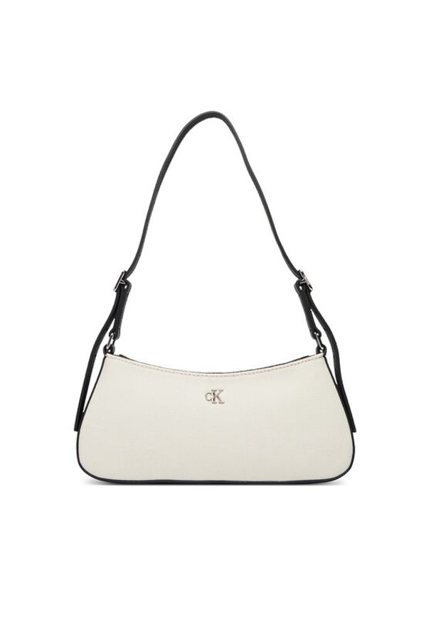 Calvin Klein Torebka Ck Canvas Small Shoulder Bag LV04F3347G Biały. Kolor: biały