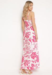 Born2be - Fuksjowa Sukienka na Regulowanych Ramiączkach z Gumkami na Plecach Ściągana Troczkiem Harnela. Okazja: na co dzień. Kolor: różowy. Długość rękawa: na ramiączkach. Typ sukienki: proste. Styl: klasyczny, casual, elegancki #7