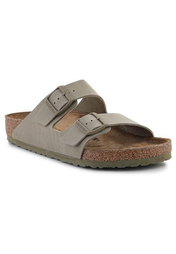 Klapki męskie Birkenstock Arizona Bs. Kolor: zielony. Materiał: materiał, syntetyk. Szerokość cholewki: normalna. Sport: turystyka piesza, pływanie, fitness