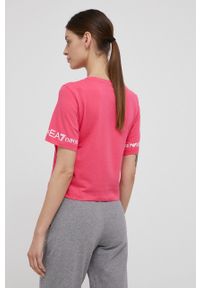 EA7 Emporio Armani T-shirt damski kolor fioletowy. Okazja: na co dzień. Kolor: fioletowy. Wzór: nadruk. Styl: casual #3