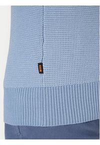 BOSS Sweter Klapok 50548673 Błękitny Regular Fit. Kolor: niebieski. Materiał: bawełna