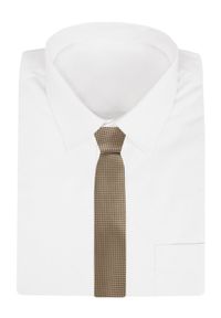 Krawat Męski - Angelo di Monti - Beżowy w Drobny Wzór. Kolor: brązowy, beżowy, wielokolorowy. Materiał: tkanina. Styl: elegancki, wizytowy #3