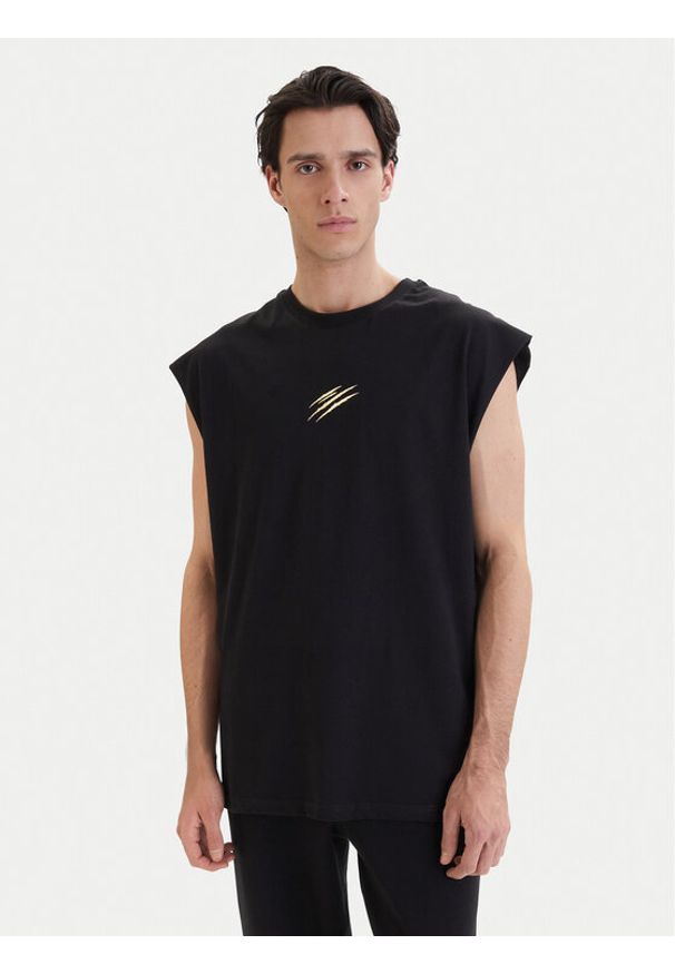 Plein Sport Tank top PAEC MRK0104 STE001N Czarny Regular Fit. Kolor: czarny. Materiał: bawełna. Styl: sportowy