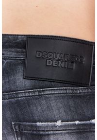 DSQUARED2 Czarne jeansy męskie cool guy jean, Rozmiar 46. Kolor: czarny. Wzór: aplikacja