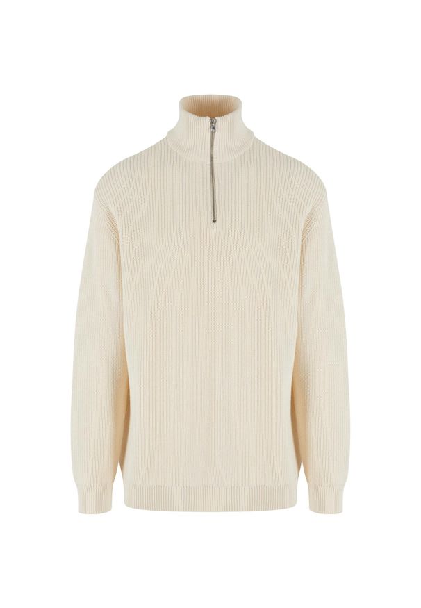 Pulower Urban Classics Rib Basic Troyer. Typ kołnierza: typu troyer. Kolor: biały