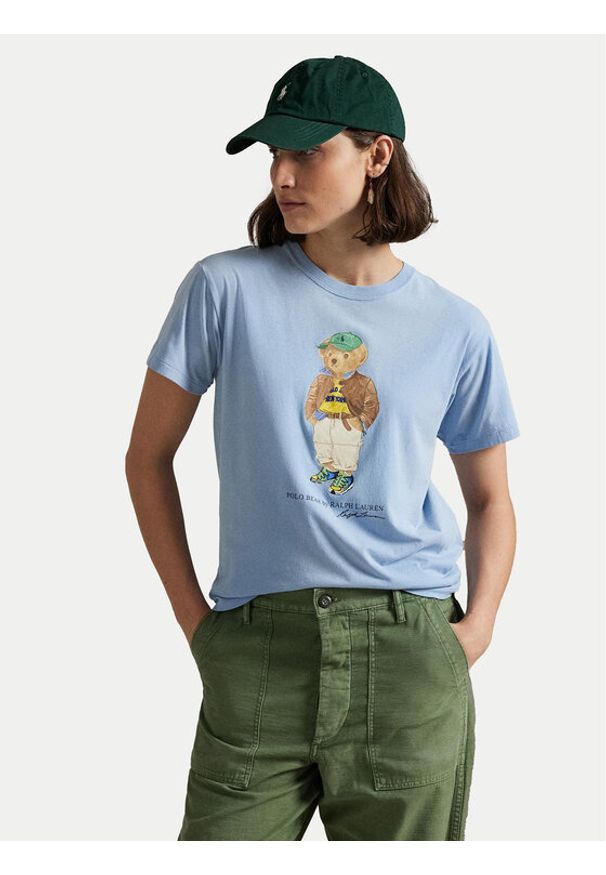 Polo Ralph Lauren T-Shirt 211971730001 Błękitny Relaxed Fit. Typ kołnierza: polo. Kolor: niebieski. Materiał: bawełna