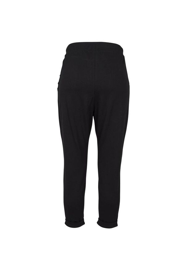 Urban Classics - Spodnie Damskie Frotte Z Odkrytymi Krawędziami. Kolor: czarny. Długość: długie