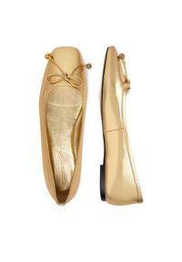 Gino Rossi - GINO ROSSI Baleriny CEO-ROSE-LT2088 Złoty. Kolor: złoty. Materiał: skóra #9