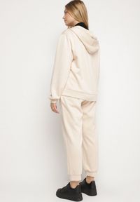 Born2be - Beżowy Komplet Dresowy Rozpinana Bluza i Spodnie Joggery z Bawełną Anarrise. Kolor: beżowy. Materiał: dresówka, bawełna #4