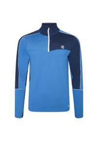 DARE 2B - Męska bluza turystyczna termiczna z suwakiem Dignify II. Kolor: niebieski, wielokolorowy, turkusowy. Materiał: polar. Sport: turystyka piesza