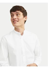 Jack & Jones - Jack&Jones Koszula Joe 12205921 Biały Slim Fit. Kolor: biały. Materiał: syntetyk, bawełna